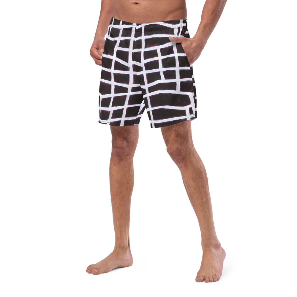Velvet Grid on Swim Trunks — Left Front