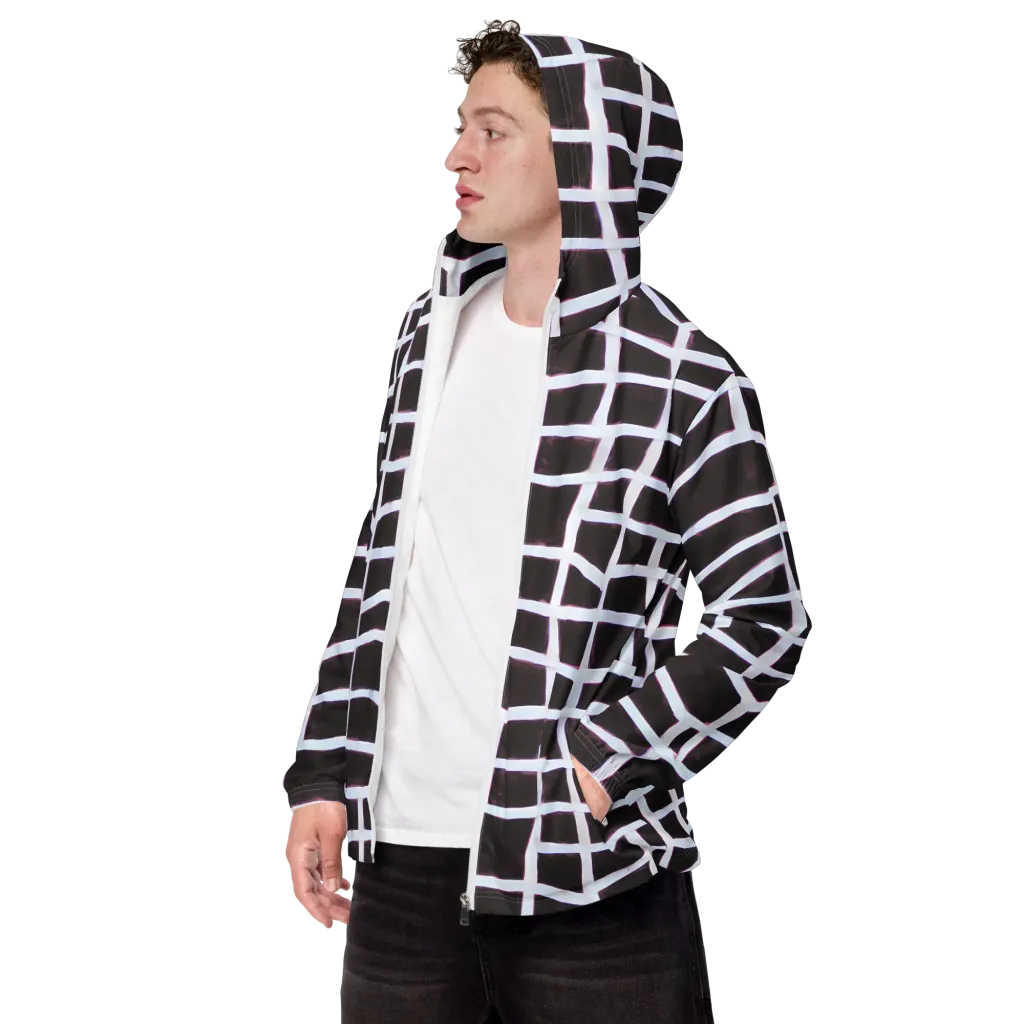 Velvet Grid on Men's Windbreaker — Left Front