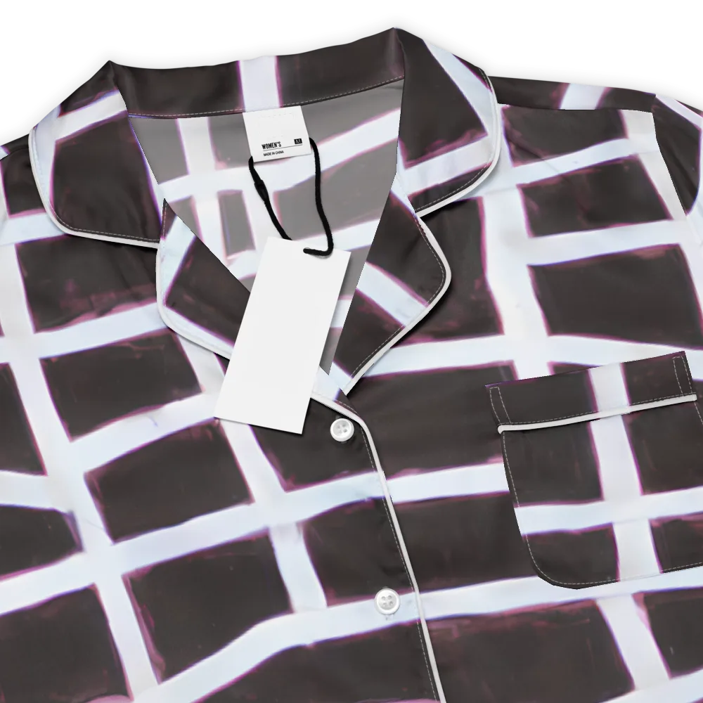 Velvet Grid on Women's Short Sleeve Pajama Top — Product details