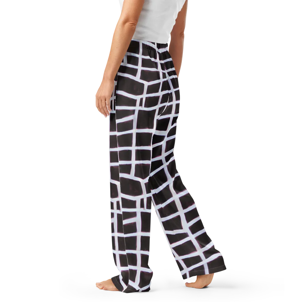 Velvet Grid on Women's Pajama Pants — Left