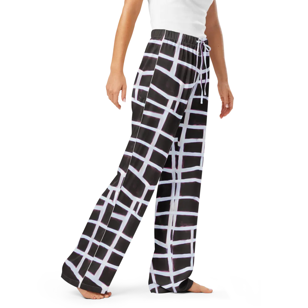 Velvet Grid on Women's Pajama Pants — Right Front