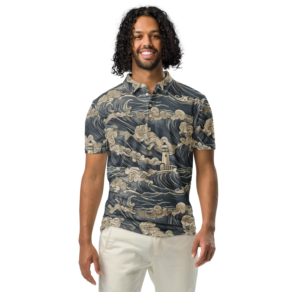Beacon in the Swell on Men's Slim Fit Polo Shirt — Front