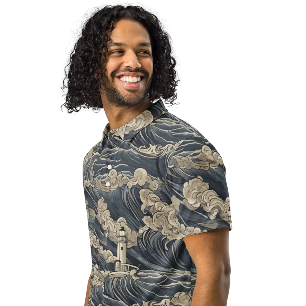Beacon in the Swell on Men's Slim Fit Polo Shirt — Left Front