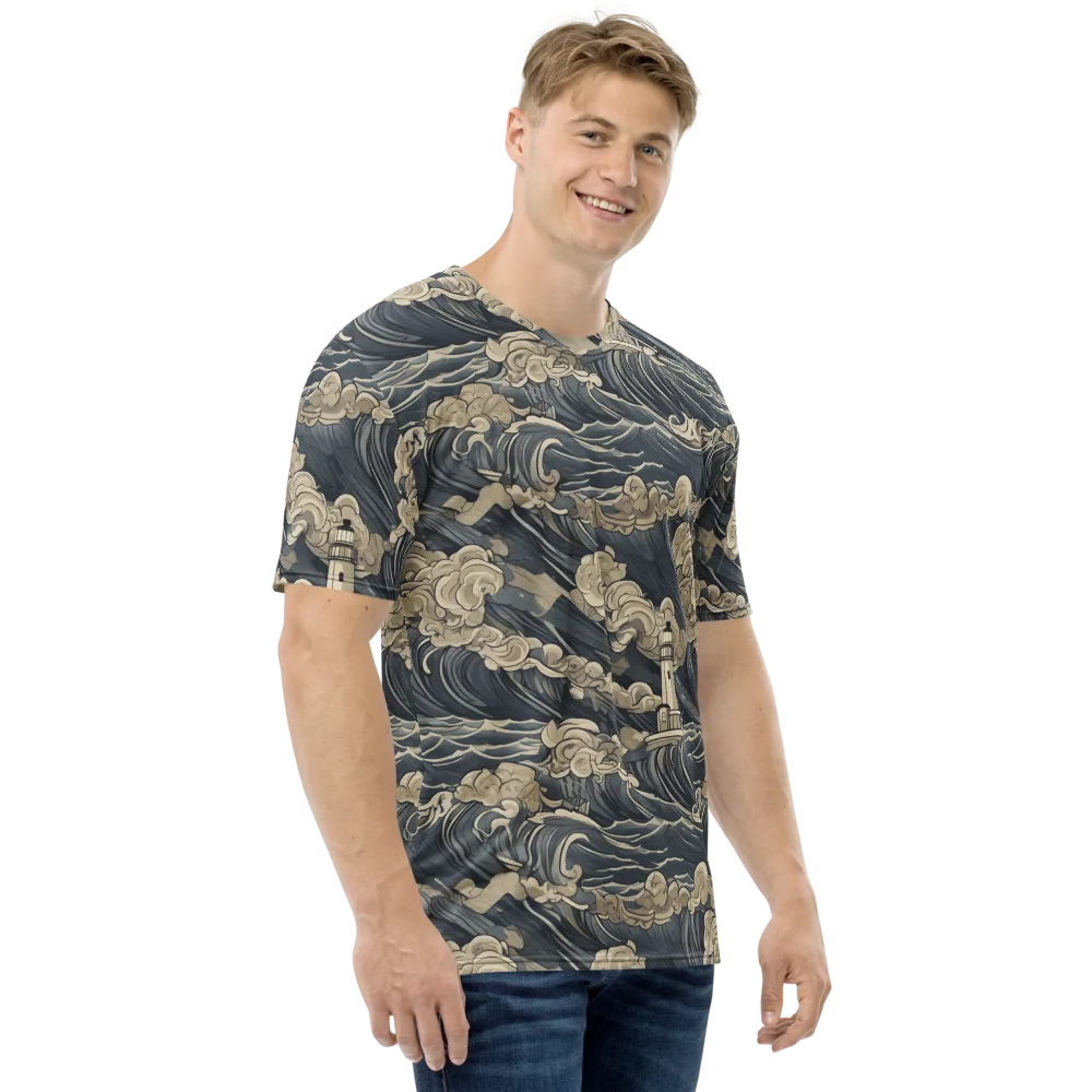 Beacon in the Swell on Men's Crew Neck T-Shirt — Right