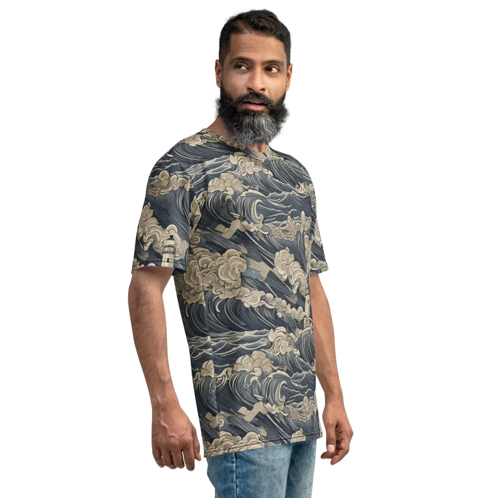 Beacon in the Swell on Men's Crew Neck T-Shirt — Right