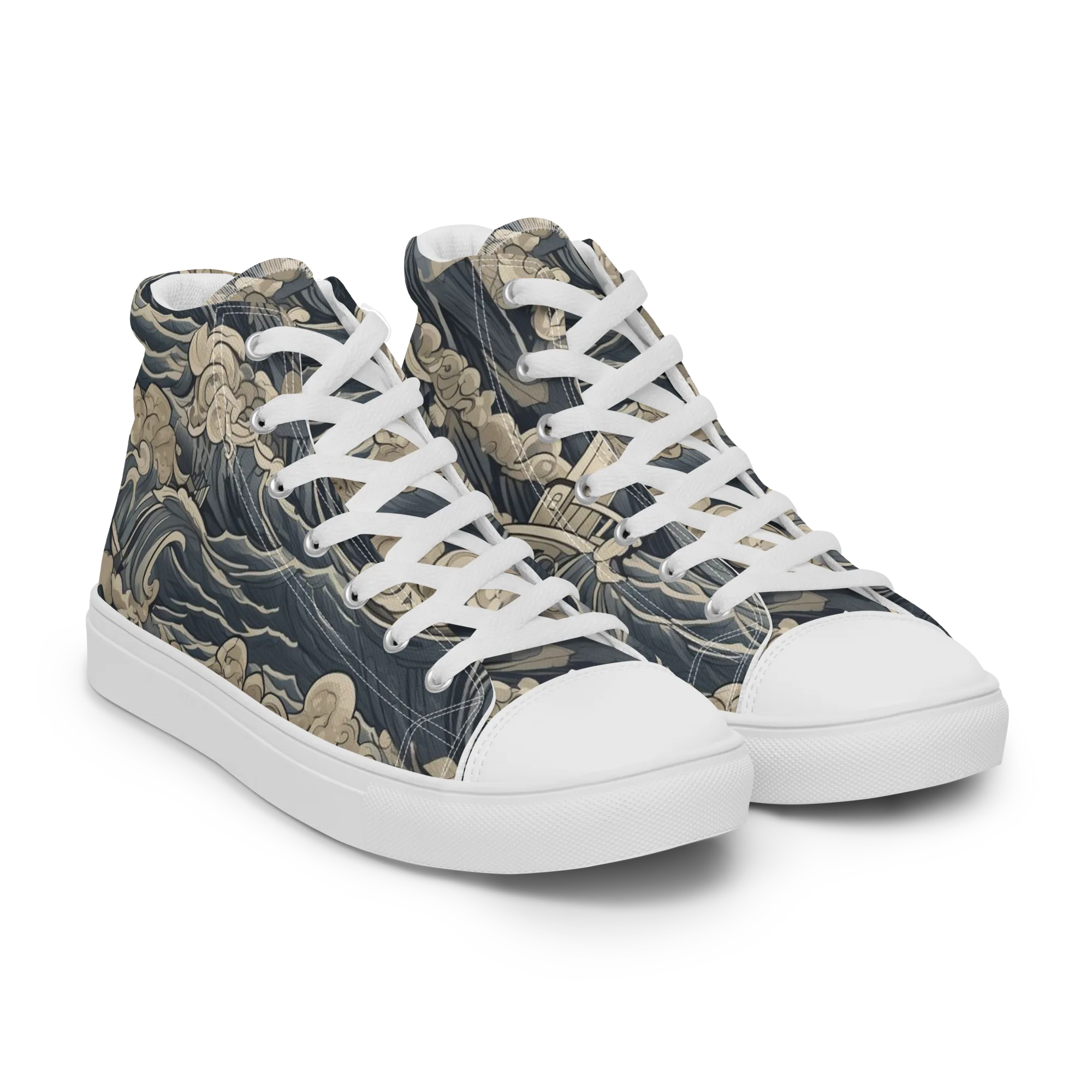 Beacon in the Swell on Men's High Top Canvas Shoes — Right Front