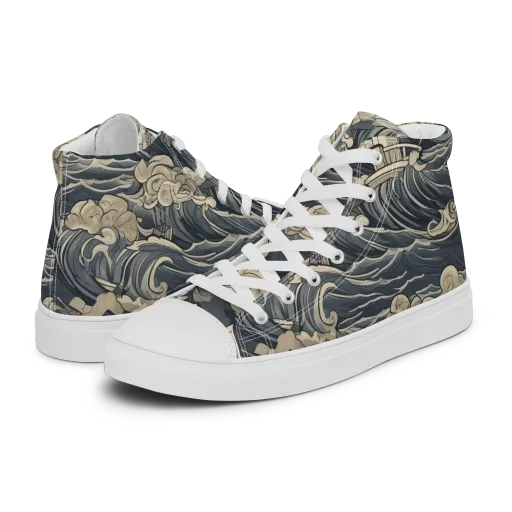 Beacon in the Swell on a Men's High Top Canvas Shoes