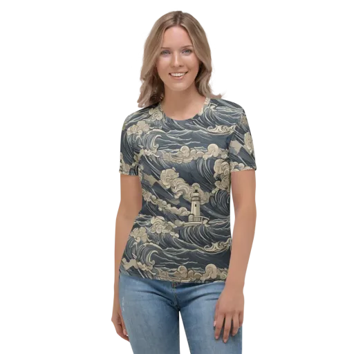 Beacon in the Swell on a Women's Crew Neck T-Shirt