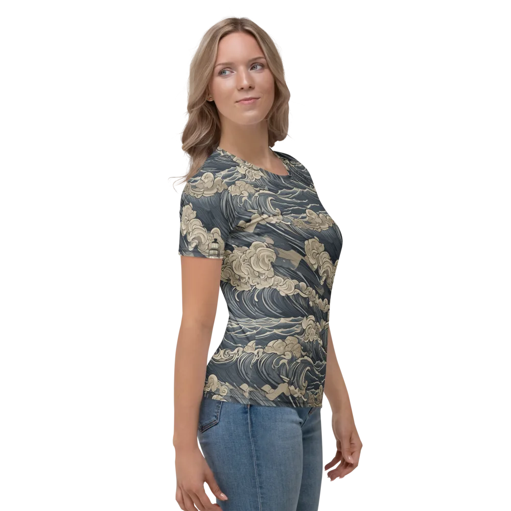 Beacon in the Swell on Women's Crew Neck T-Shirt — Right