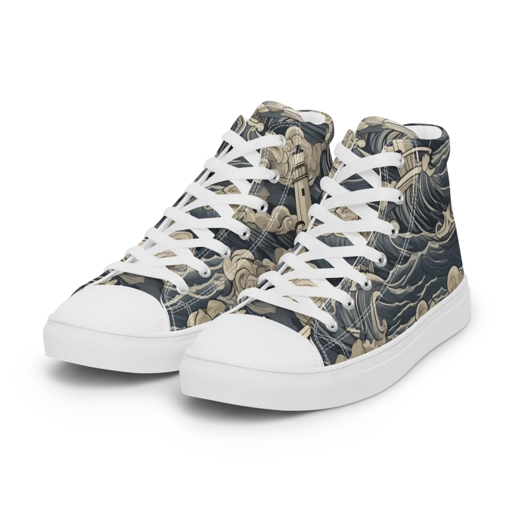 Beacon in the Swell on Women's High Top Canvas Shoes — Left Front