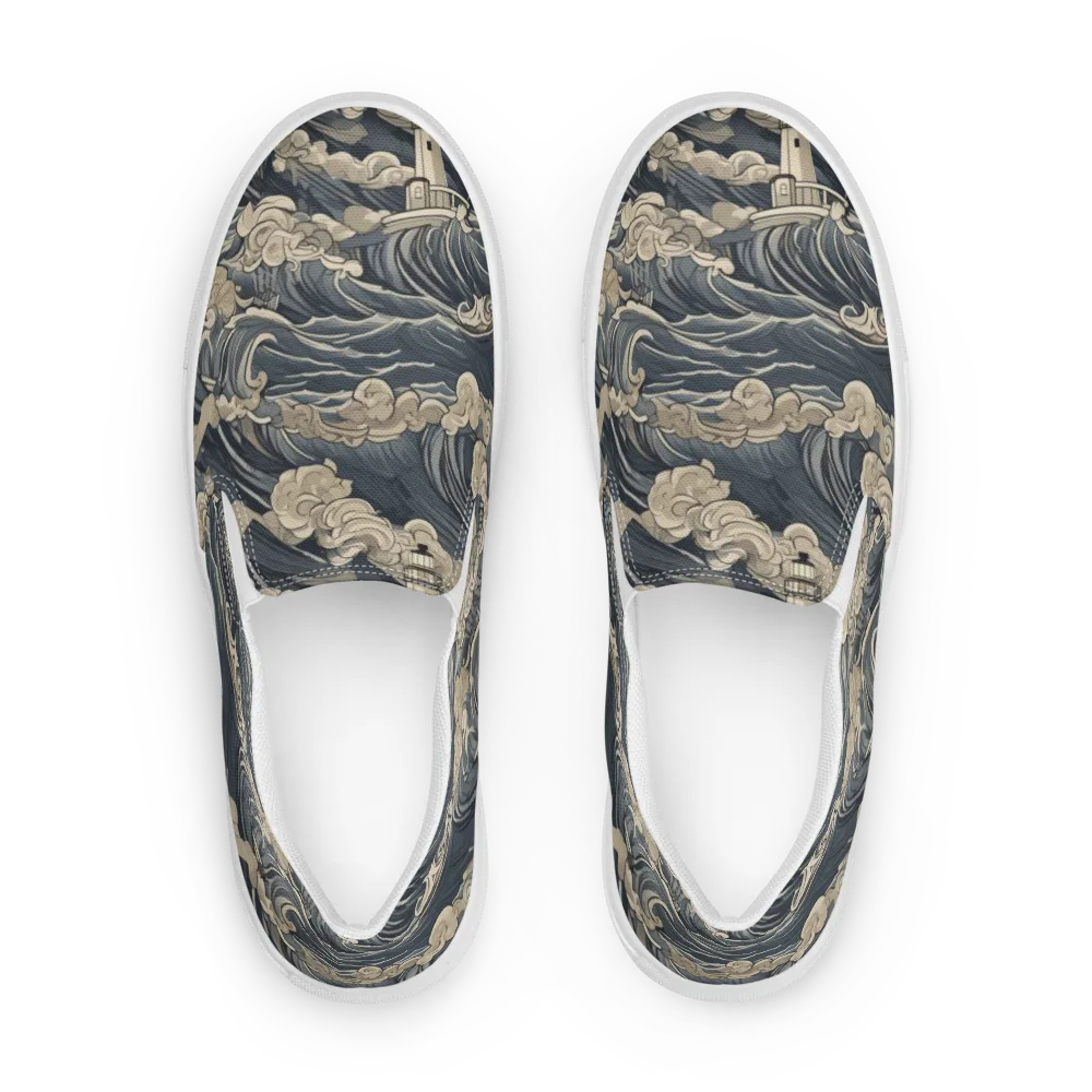 Beacon in the Swell on Men's Slip-On Canvas Shoes — Front
