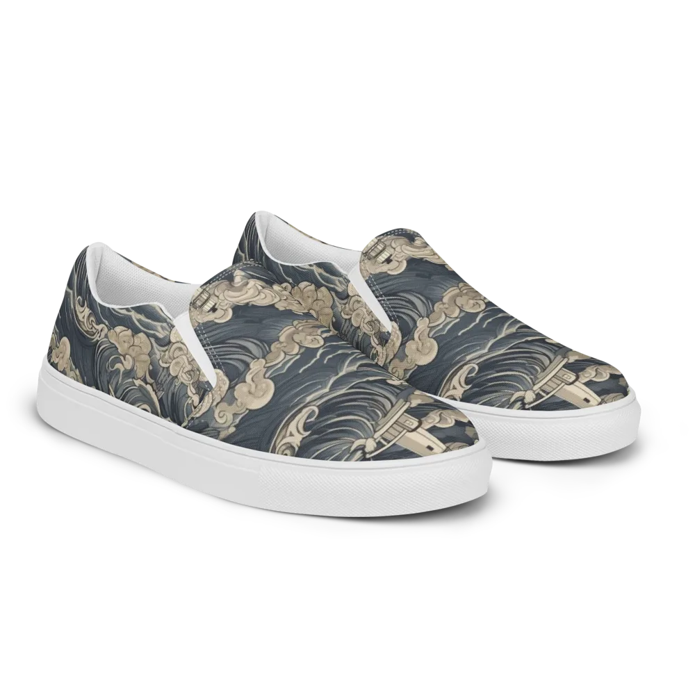Beacon in the Swell on Men's Slip-On Canvas Shoes — Right Front