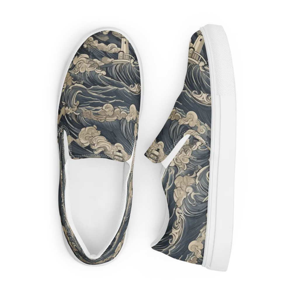 Beacon in the Swell on Men's Slip-On Canvas Shoes — Front