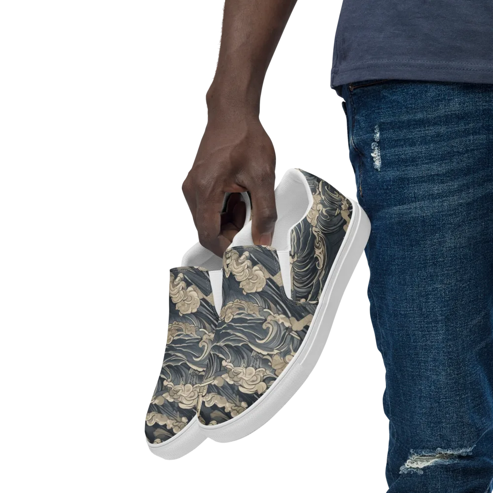 Beacon in the Swell on Men's Slip-On Canvas Shoes — Left Front
