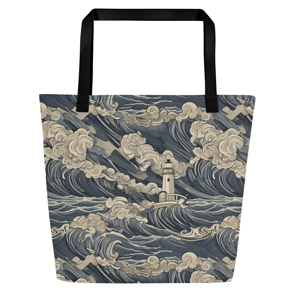 Beacon in the Swell on Large Tote Bag W/ Pocket — Front