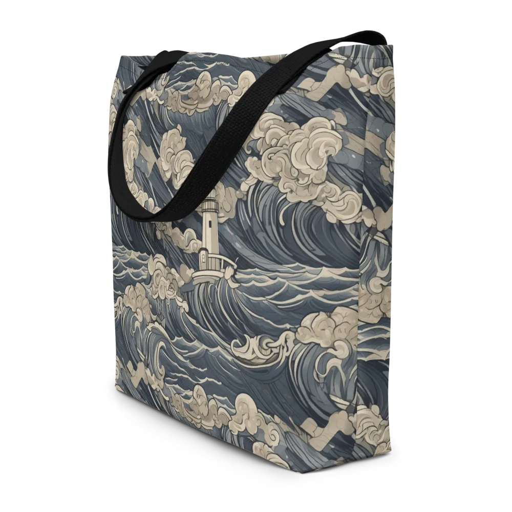 Beacon in the Swell on Large Tote Bag W/ Pocket — Front