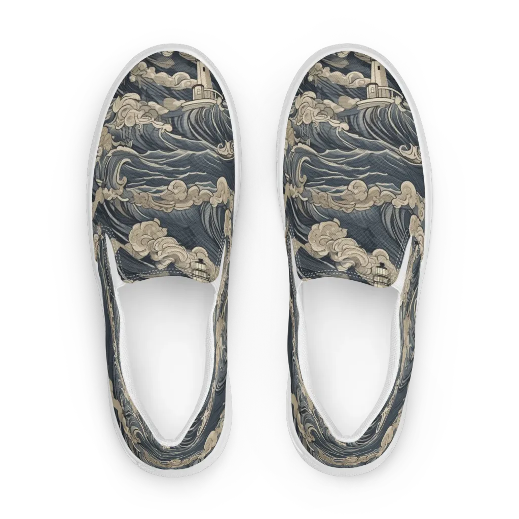 Beacon in the Swell on Women's Slip-On Canvas Shoes — Front