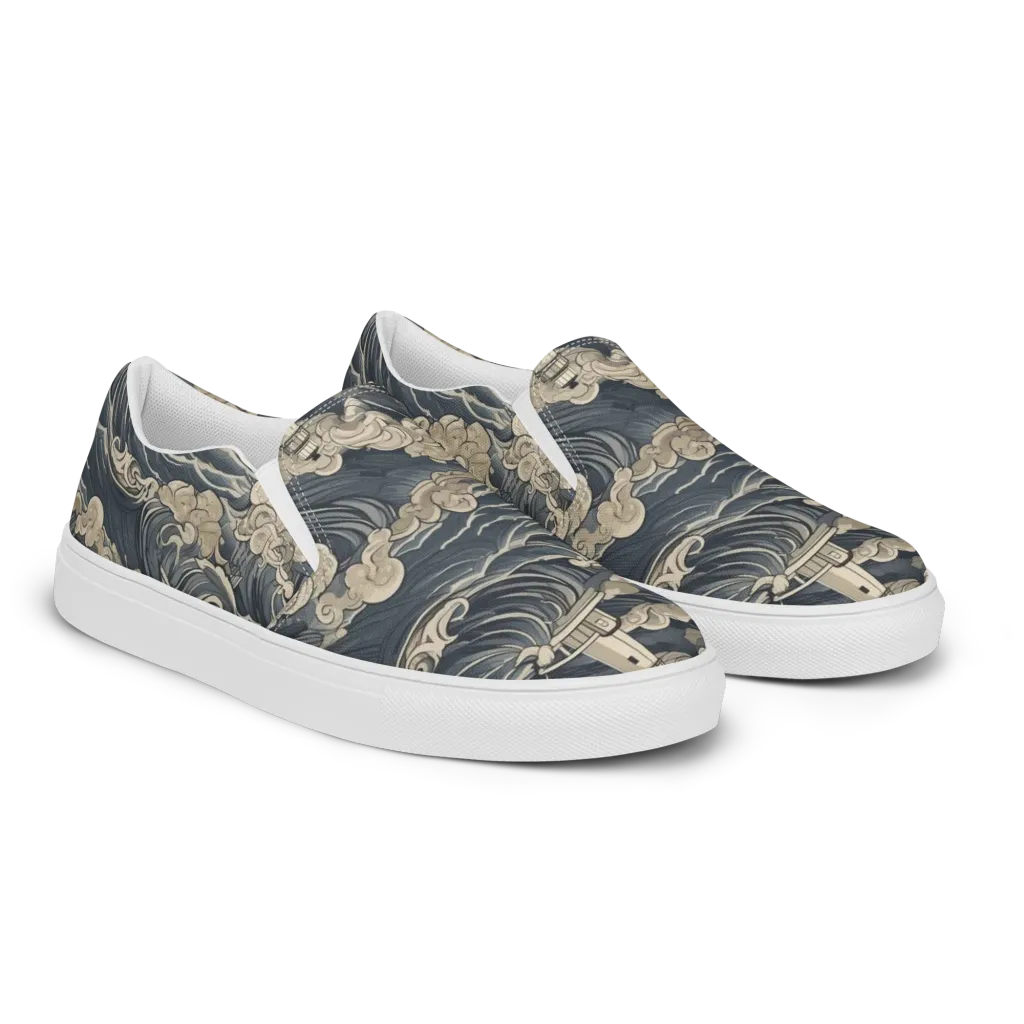 Beacon in the Swell on Women's Slip-On Canvas Shoes — Right Front