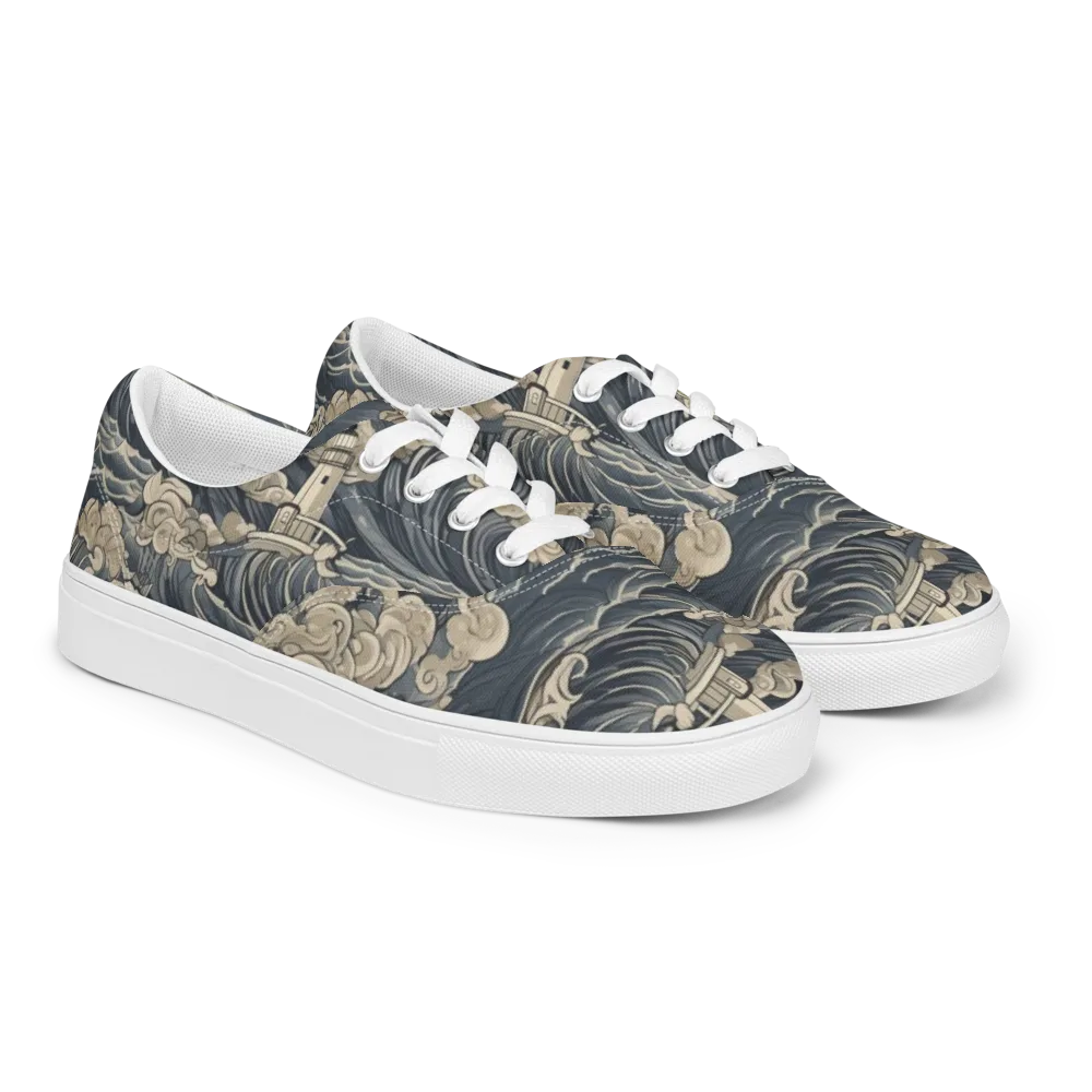Beacon in the Swell on Men's Lace-Up Canvas Shoes — Right Front