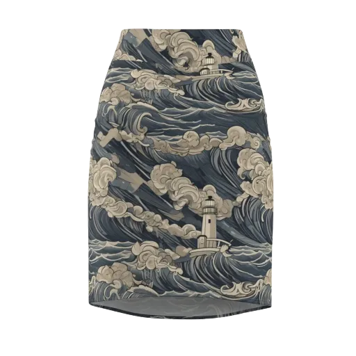 Beacon in the Swell on a Pencil Skirt