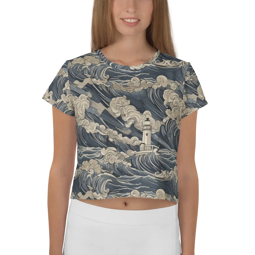 Beacon in the Swell on Crop Tee — Front