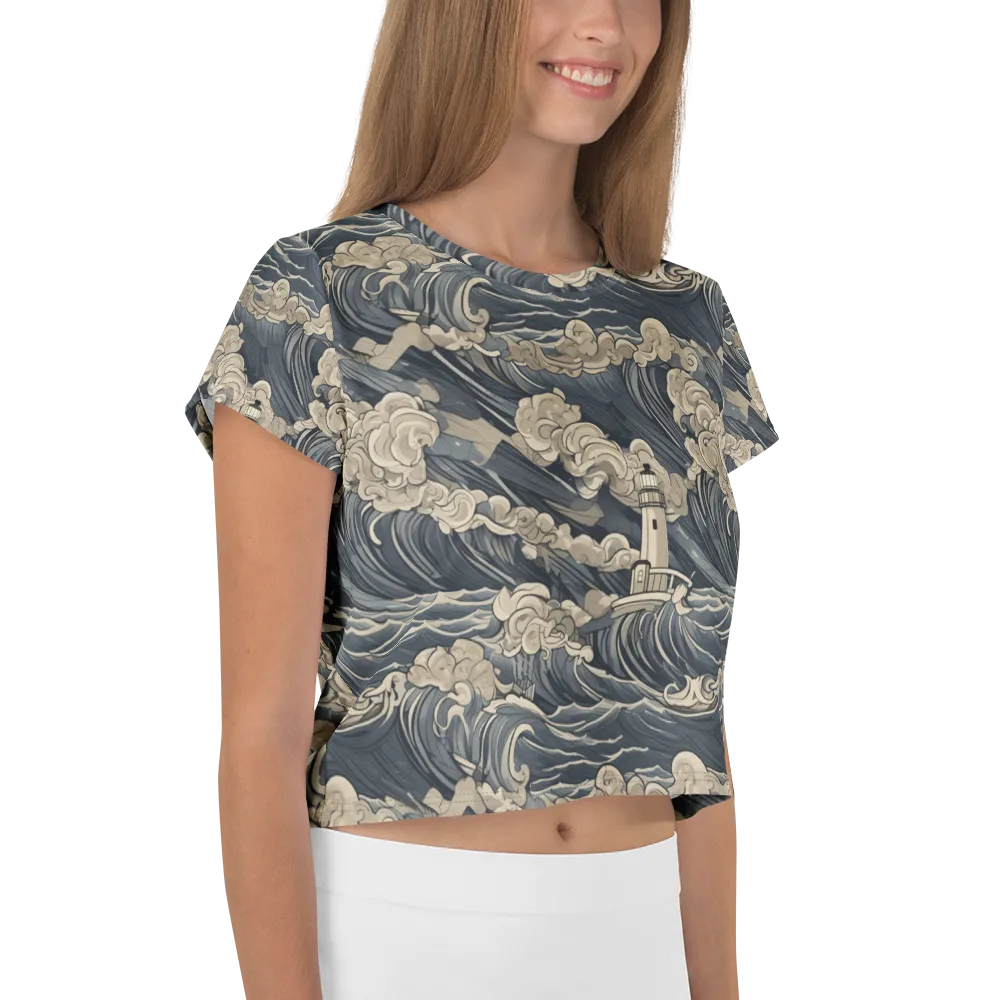 Beacon in the Swell on Crop Tee — Right