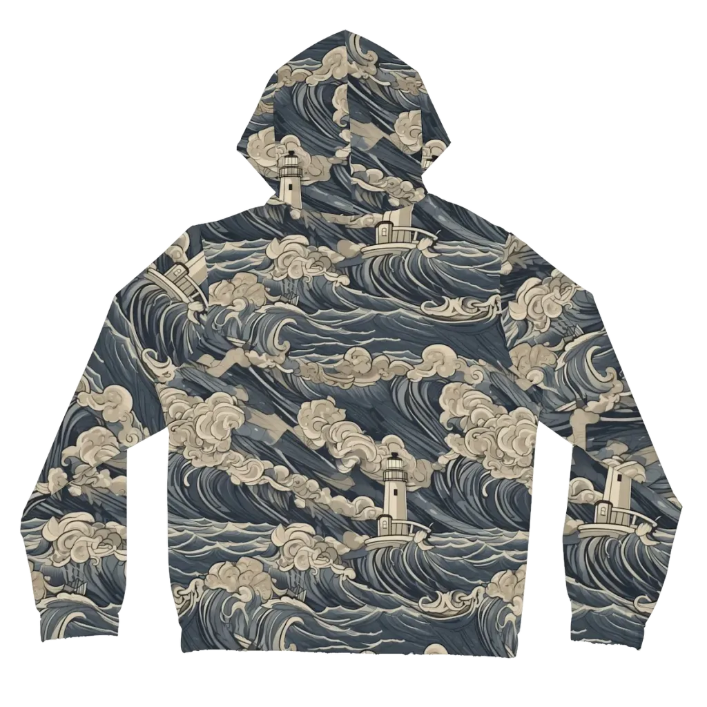 Beacon in the Swell on Women's Full-Zip Hoodie — Back
