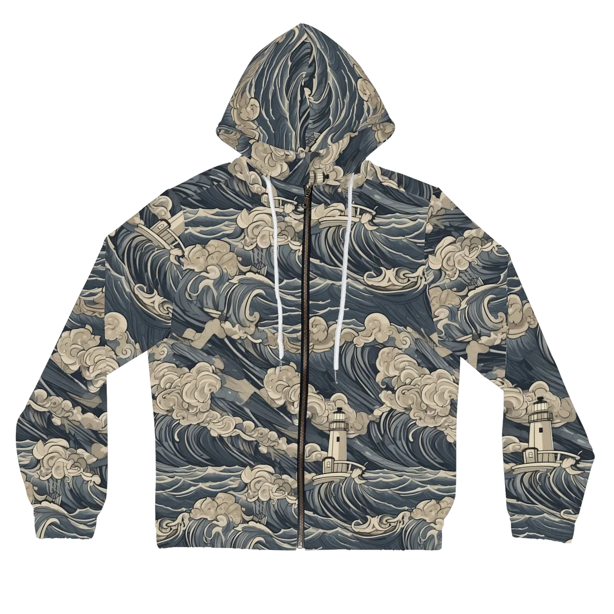 Beacon in the Swell on Women's Full-Zip Hoodie — Front