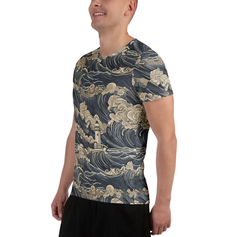 Beacon in the Swell on Men's Athletic T-Shirt — Left