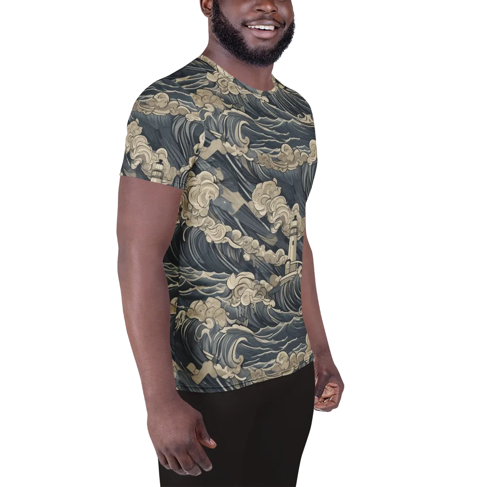 Beacon in the Swell on Men's Athletic T-Shirt — Right