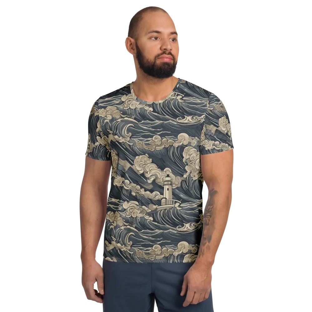 Beacon in the Swell on Men's Athletic T-Shirt — Front