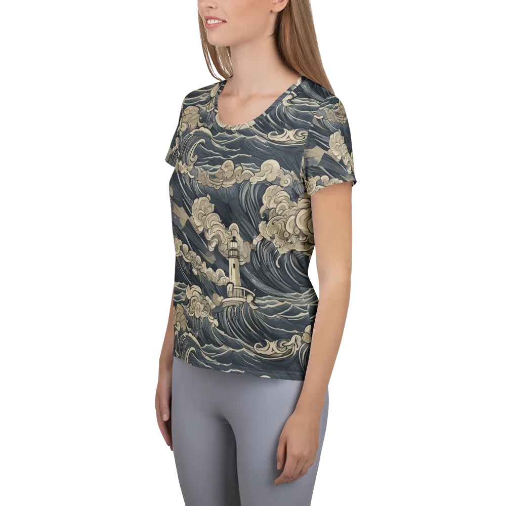 Beacon in the Swell on Women's Athletic T-Shirt — Left