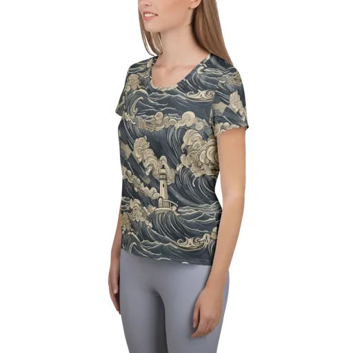 Beacon in the Swell on a Women's Athletic T-Shirt