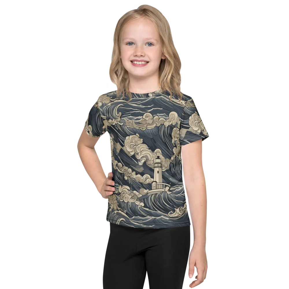 Beacon in the Swell on Kids Crew Neck T-Shirt — Front