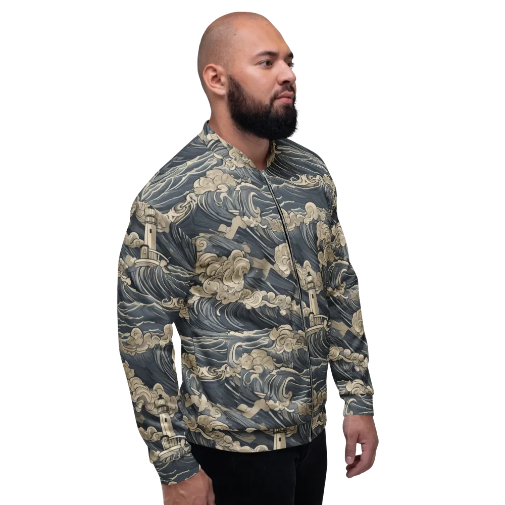 Beacon in the Swell on Bomber Jacket — Right