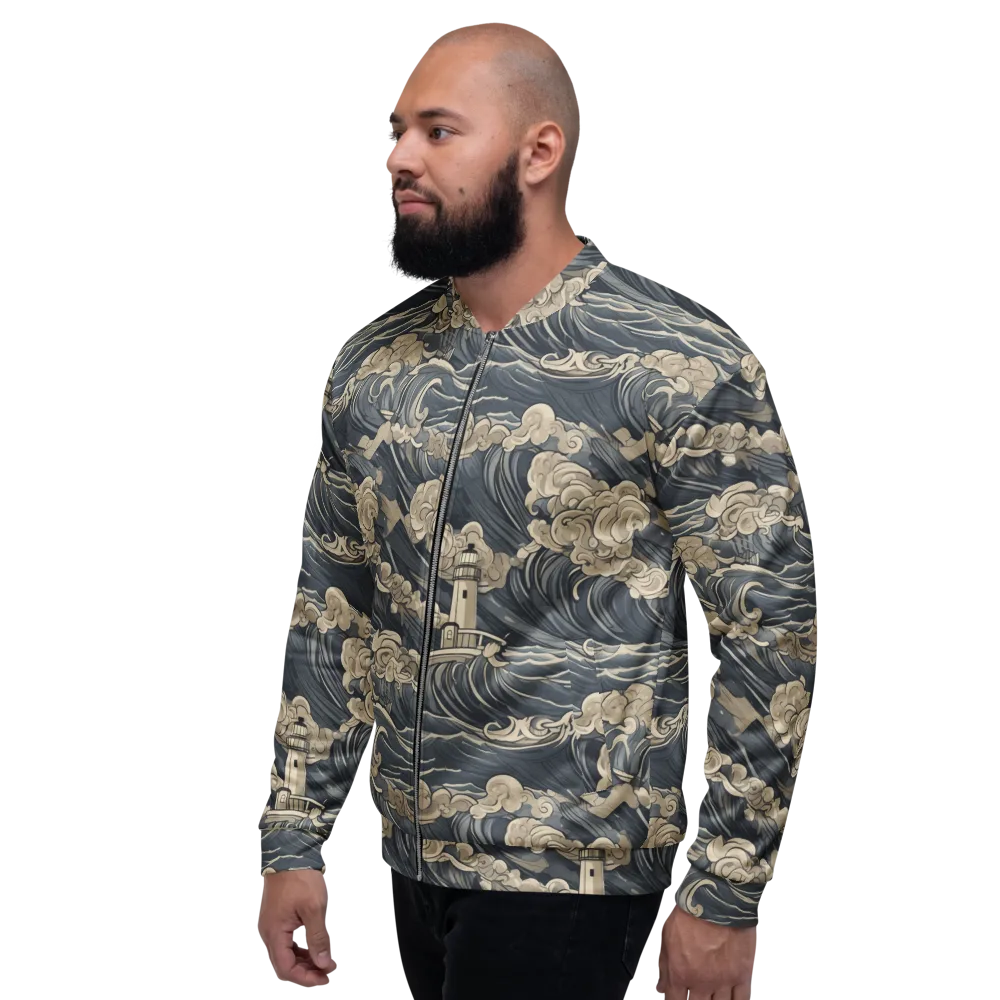 Beacon in the Swell on Bomber Jacket — Left