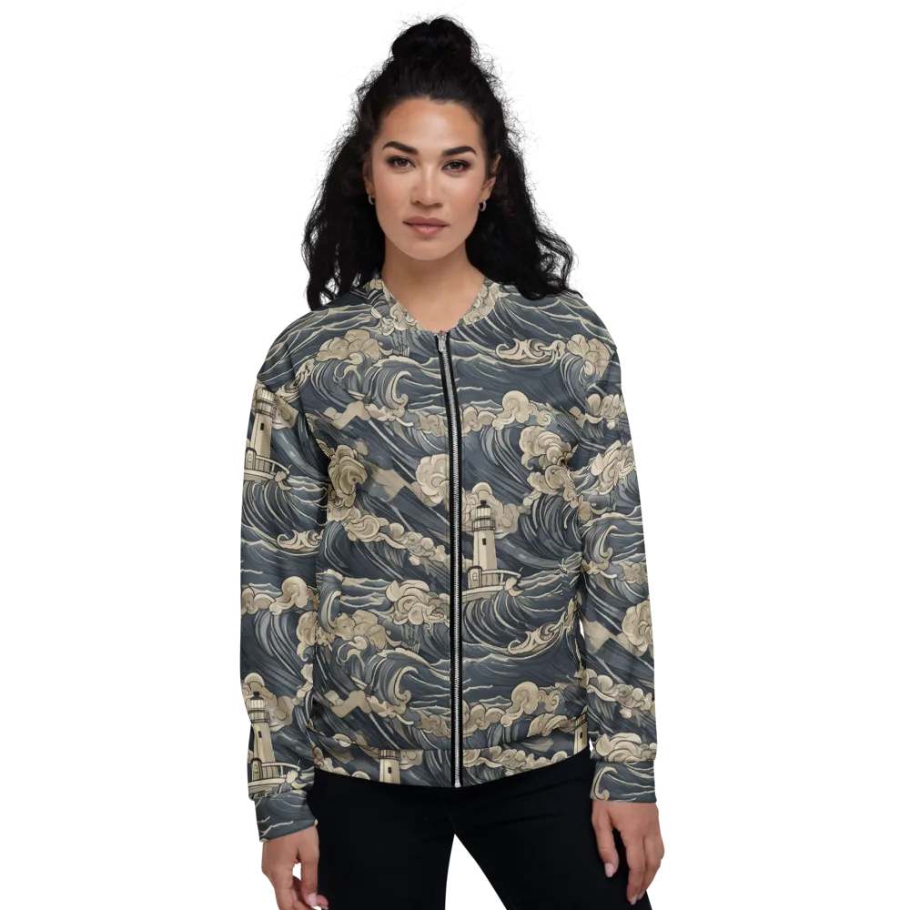 Beacon in the Swell on Bomber Jacket — Front