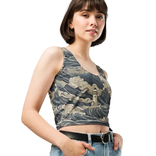Beacon in the Swell on a Crop Top