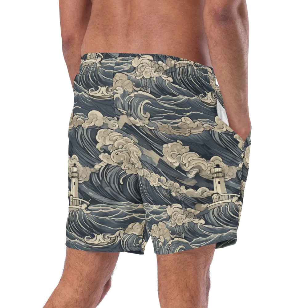 Beacon in the Swell on Swim Trunks — Right Back