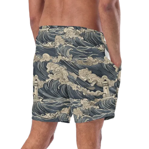 Beacon in the Swell on a Swim Trunks