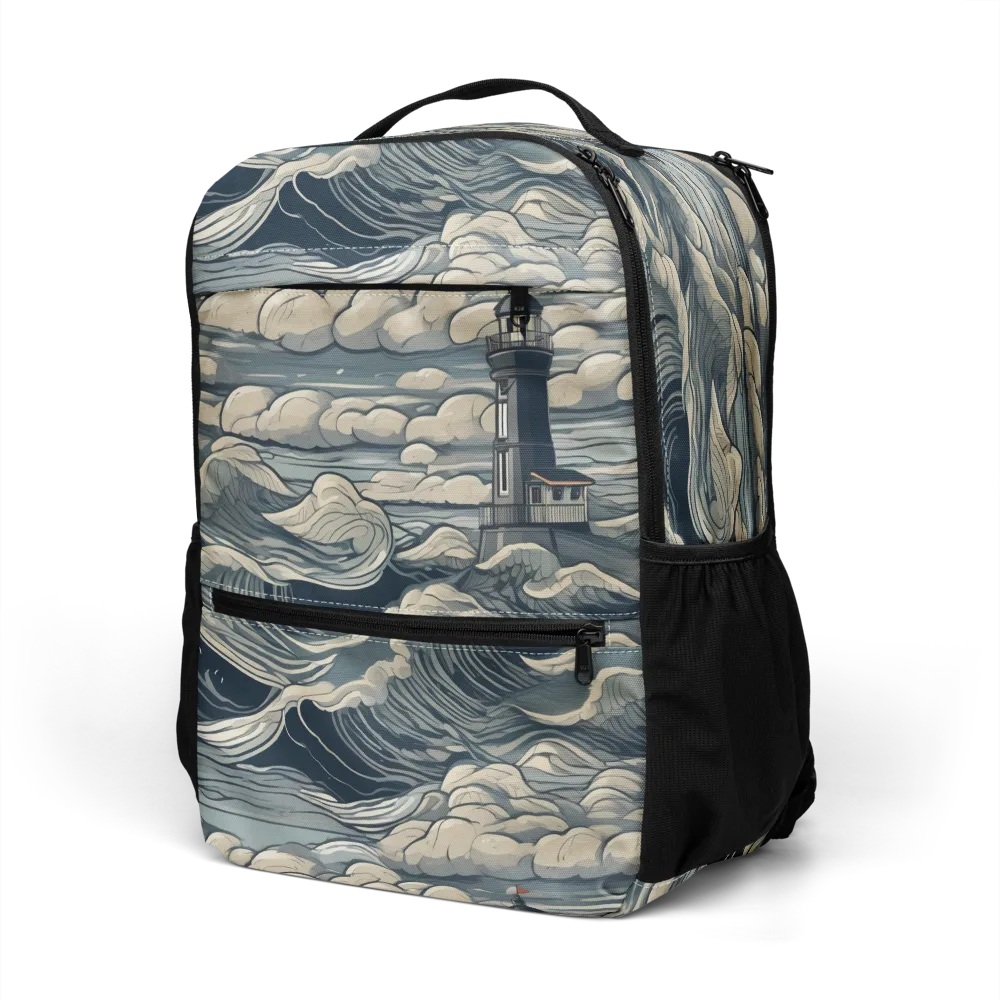 Stormwatch Lighthouse on Utility Backpack — Left Front