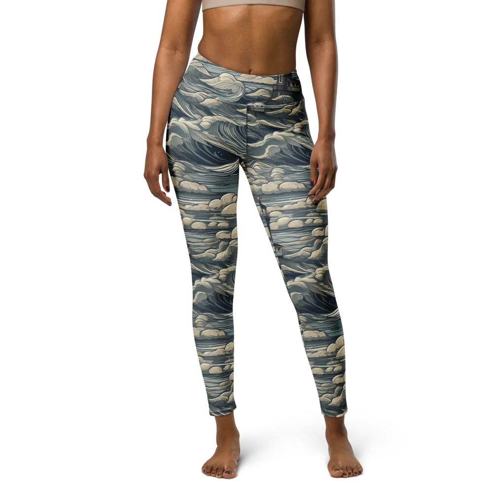 Stormwatch Lighthouse on Yoga Leggings — Front