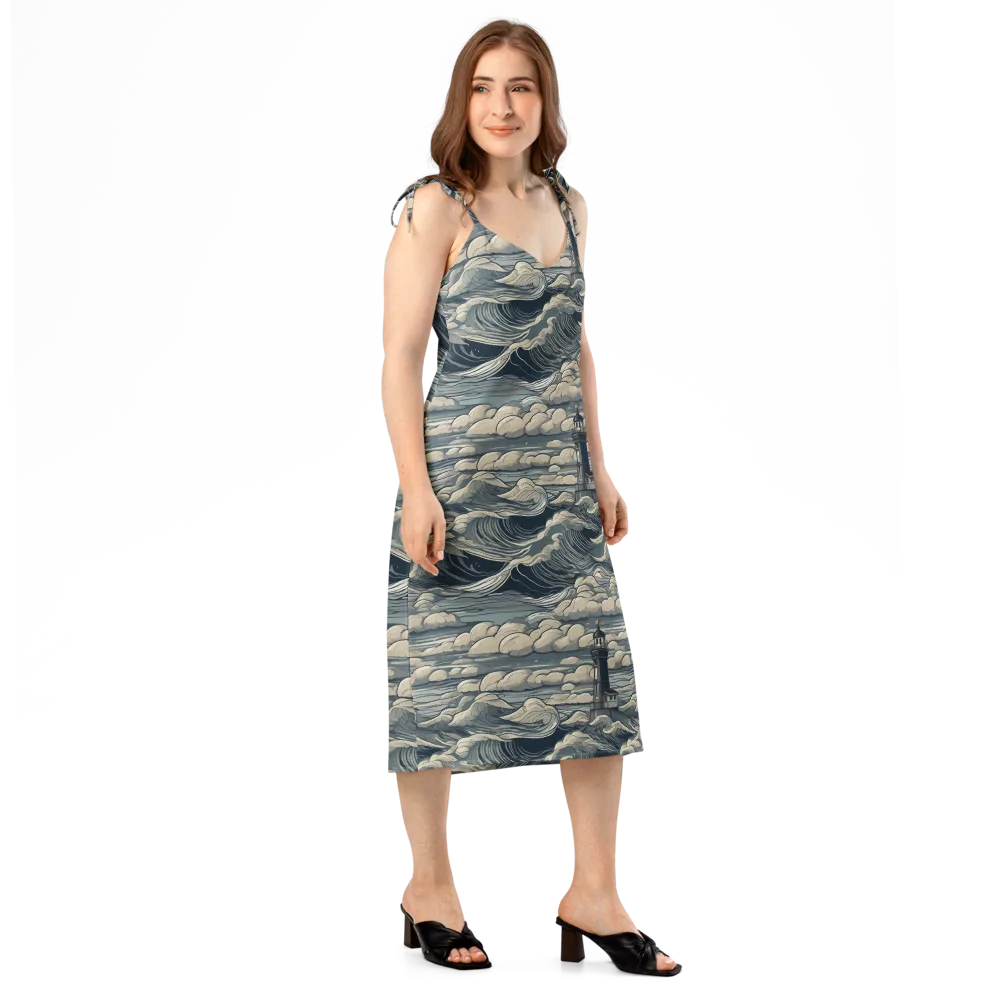 Stormwatch Lighthouse on Slip Dress — Right Front