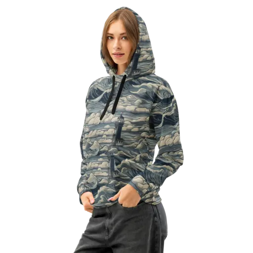 Stormwatch Lighthouse on a Cotton Hoodie