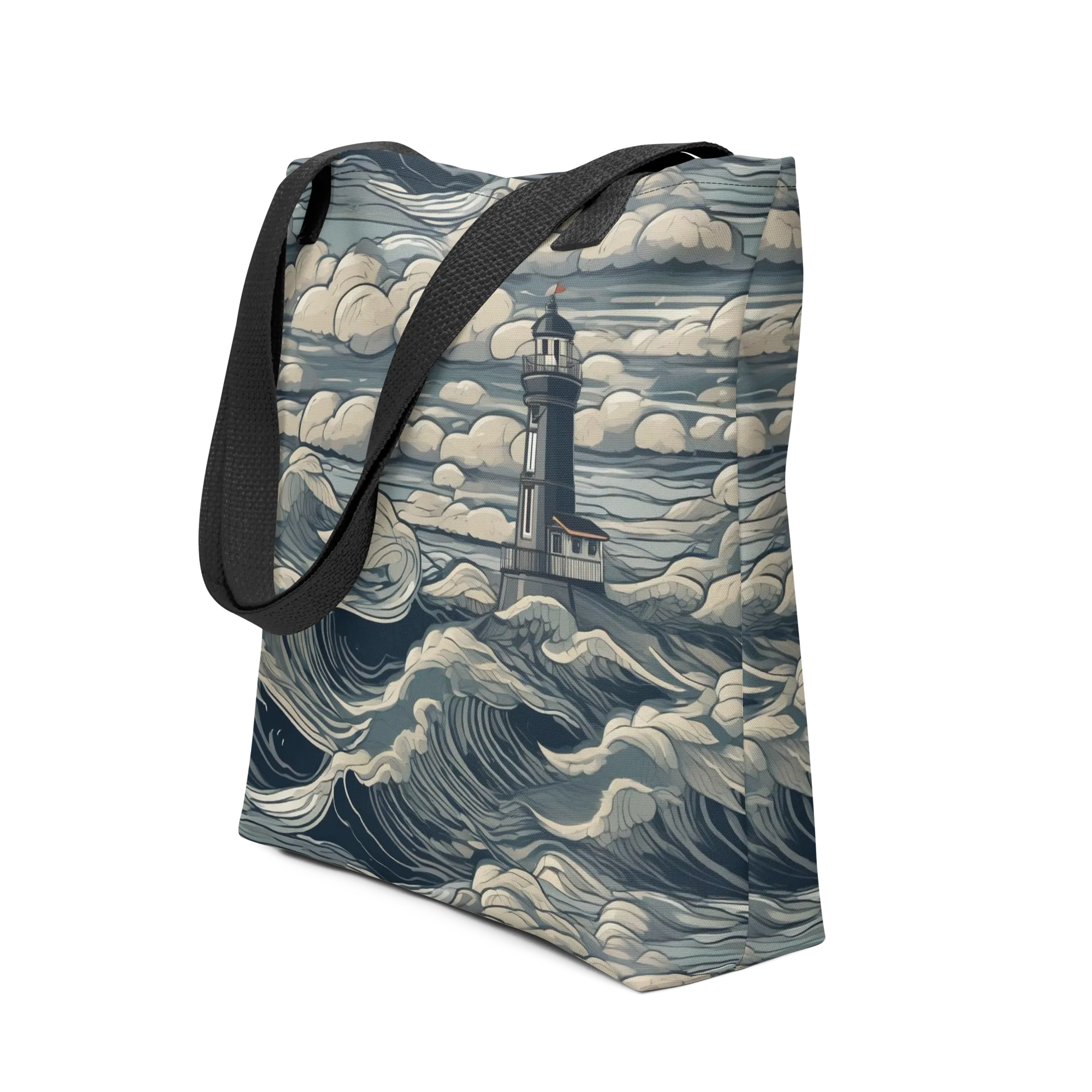 Stormwatch Lighthouse on Tote Bag — Front