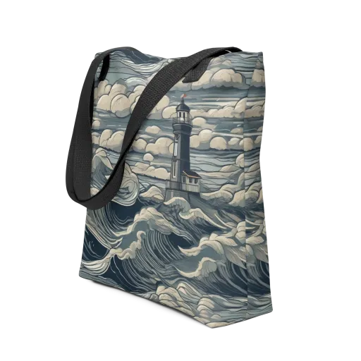 Stormwatch Lighthouse on a Tote Bag