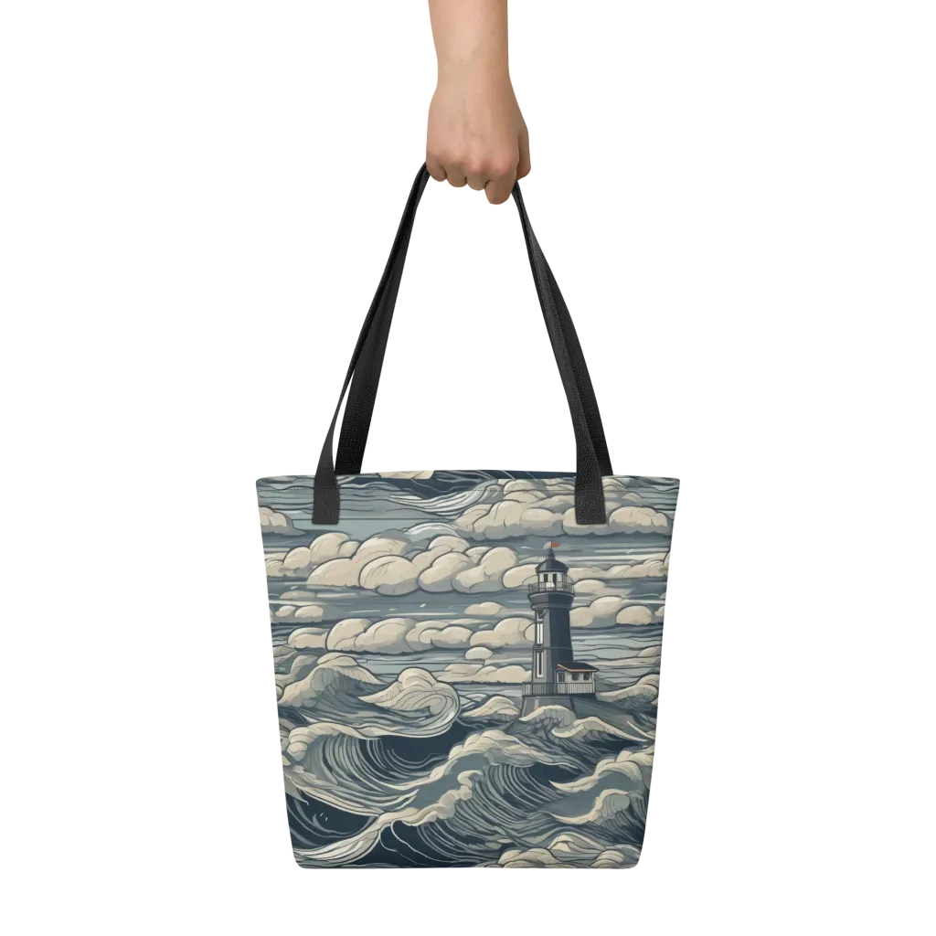 Stormwatch Lighthouse on Tote Bag — Front