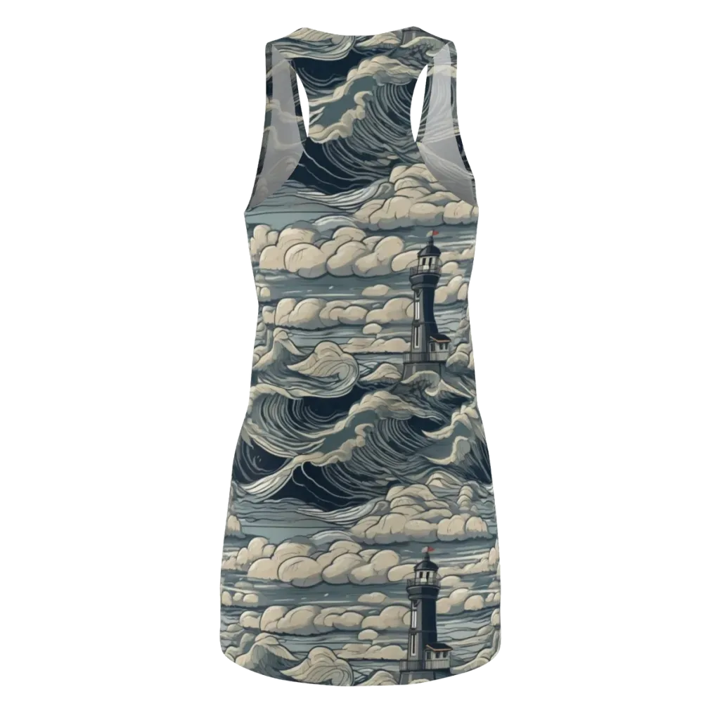 Stormwatch Lighthouse on Racerback Dress — Back