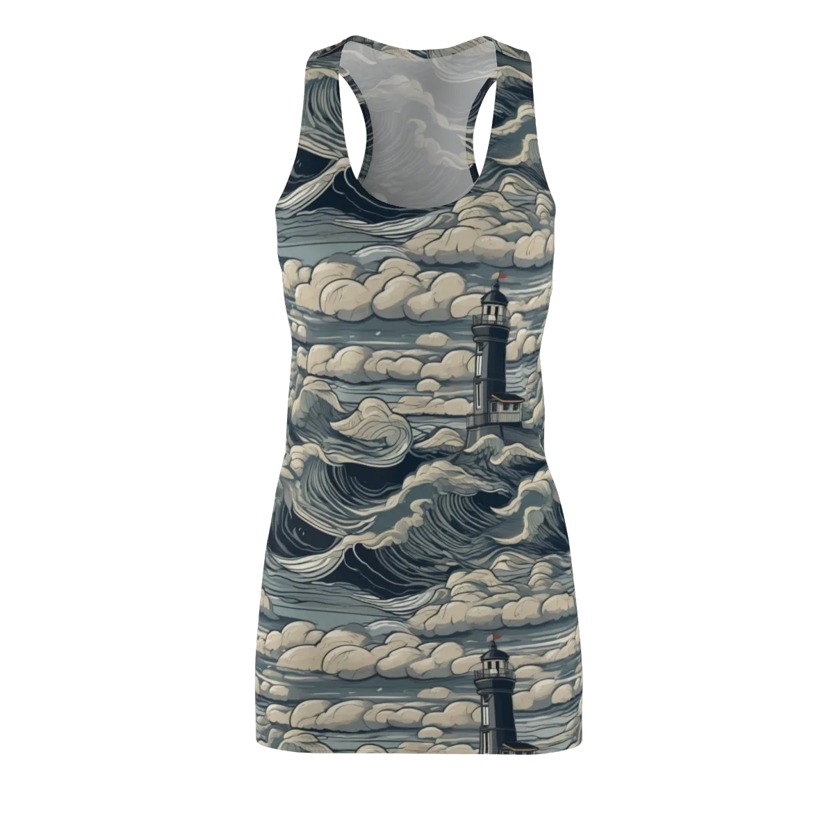 Stormwatch Lighthouse on Racerback Dress — Front