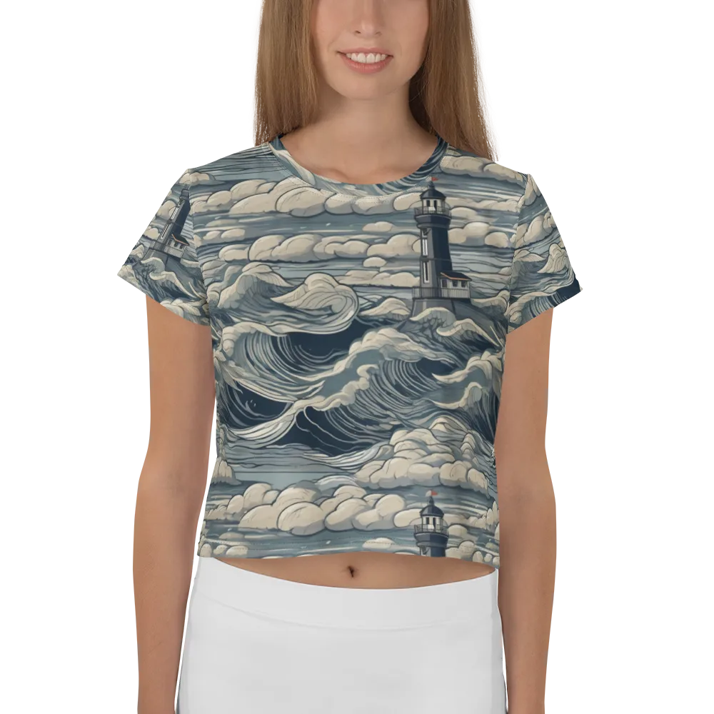 Stormwatch Lighthouse on Crop Tee — Front